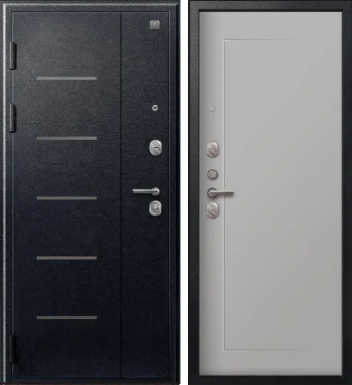 Дверь V-03 Черный муар - Кашемир сильвер DIS007341